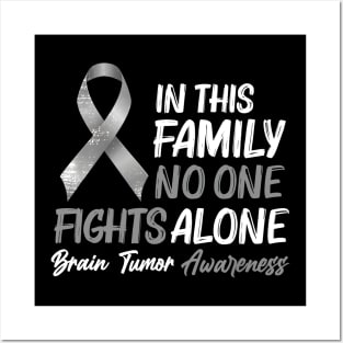 In This Family No One Fights Alone Brain Tumor Posters and Art